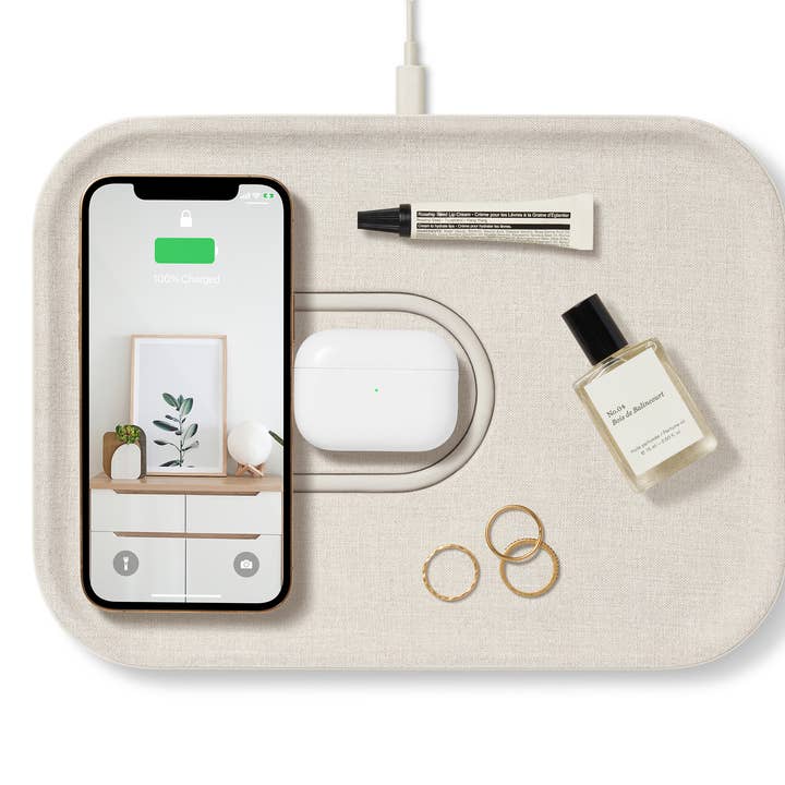 MAG:3 -Essentials Linen Wireless Dual Charge Tray (Magnetic) and other Purchase Wholesale wireless charging pad. Free Returns & Net 60 Terms on Faire trending on Faire.