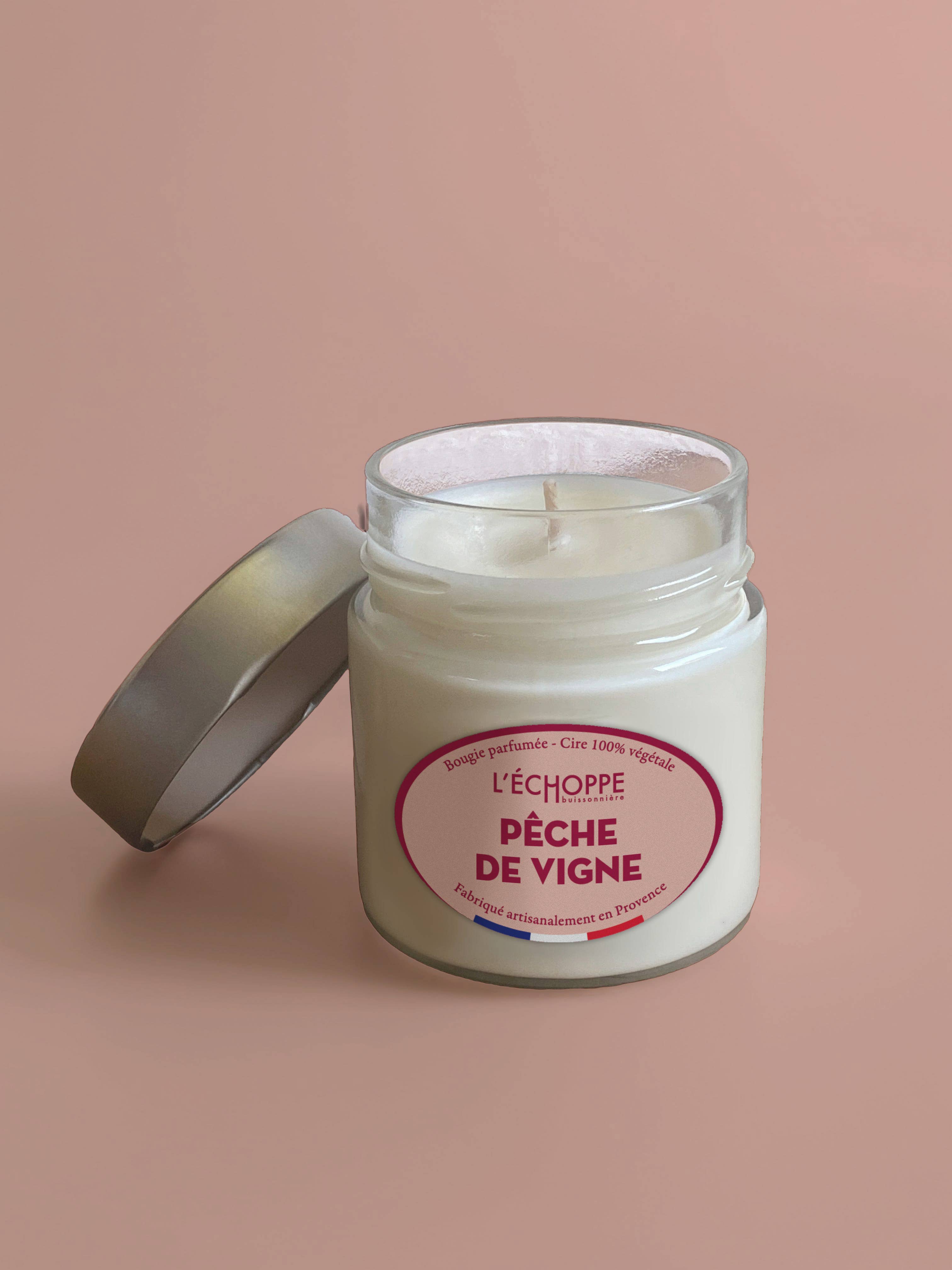 L'Échoppe Buissonnière – wholesale Jar/filled candle – Vine Peach - Scented Candle 180g2