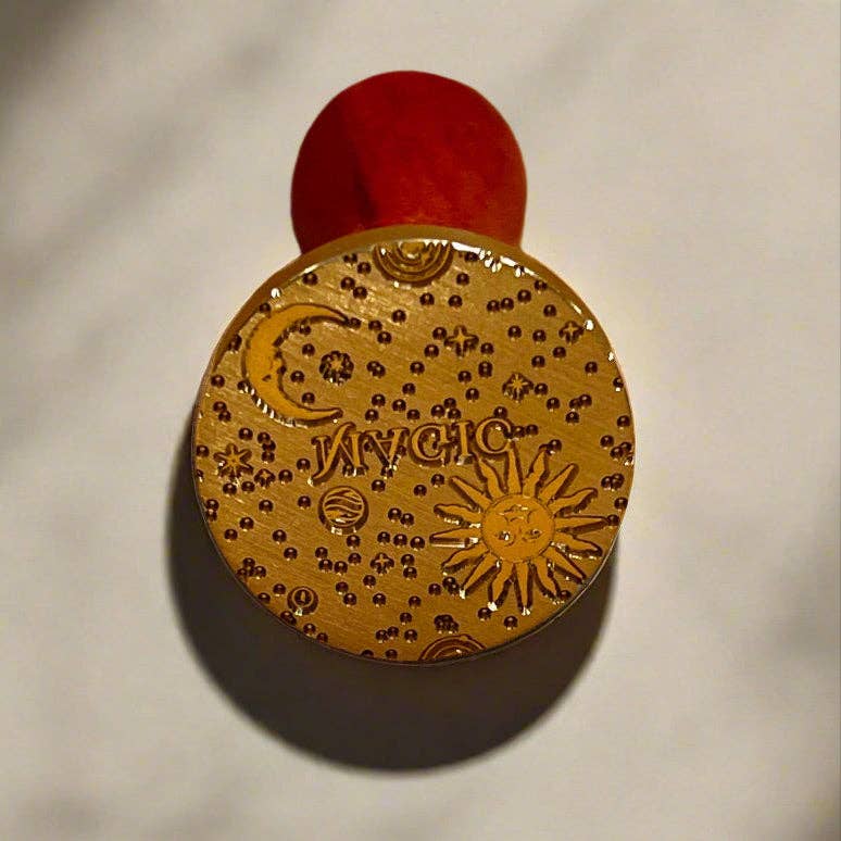 Soothi | Containers Of Creativity - Vente Tampon encreur/décoratif - Timbre à cacheter "Magique" Fantaisiste avec Soleil, Lune & Étoiles - Sceaux Envoûtants2