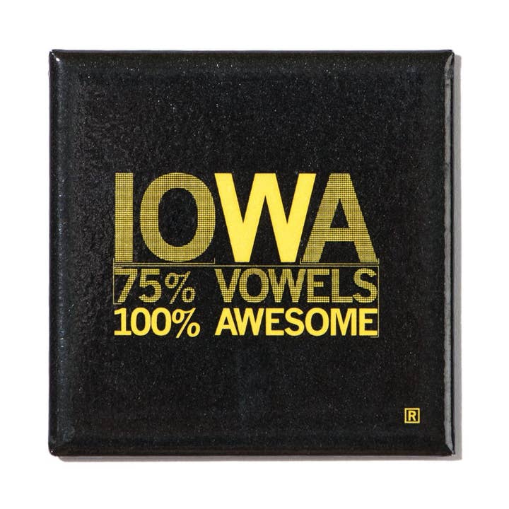 Iowa klinkers metalen magneet - zwart voor wholesale door RAYGUN