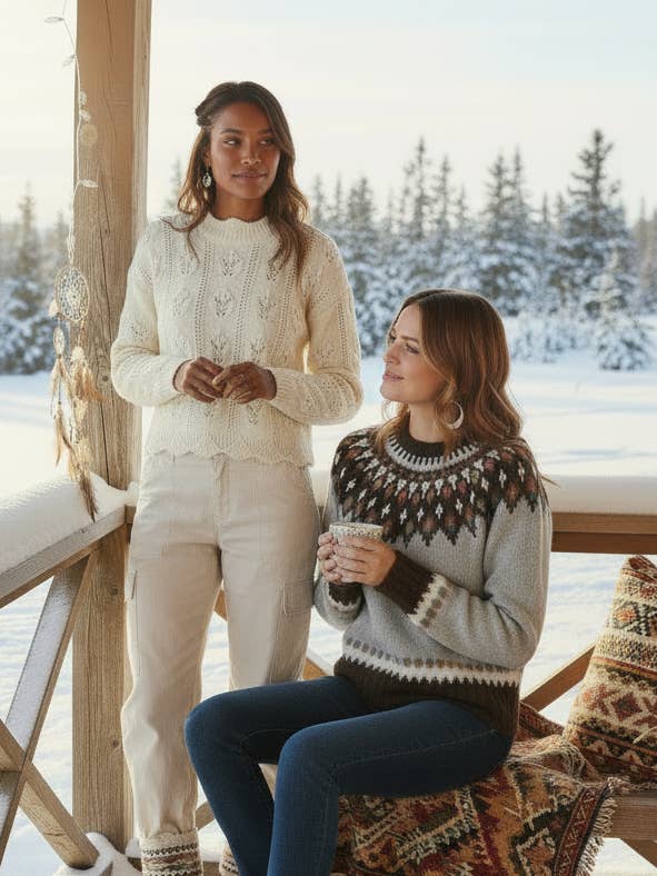 Ivory Noelia Mock Neck Sweater for wholesale by Tolani