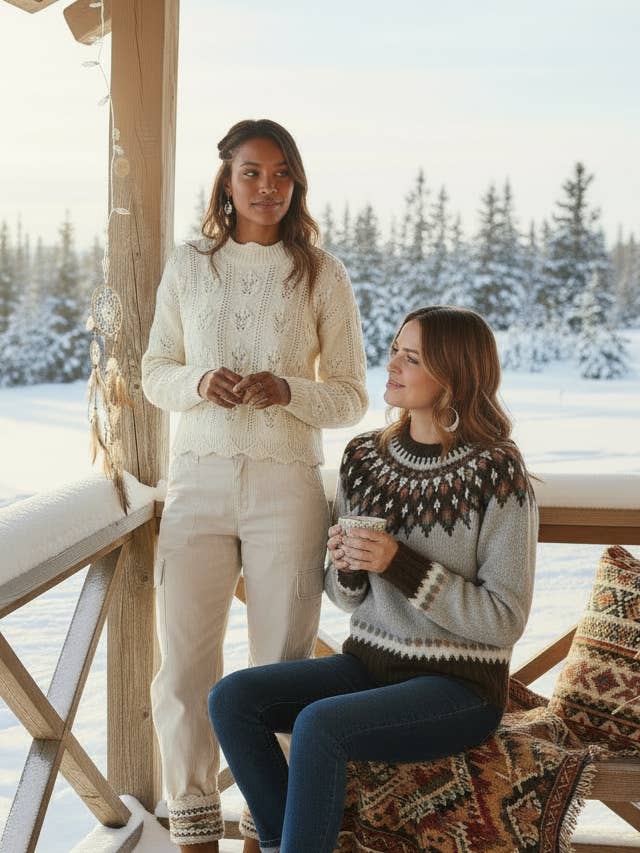 Jersey Fair Isle color arena de Morley para venta al por mayor de Tolani