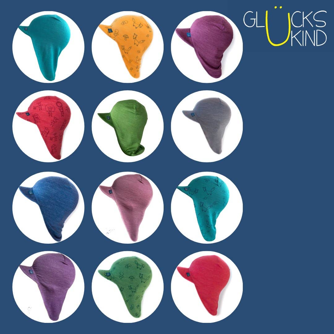 Glückskind - Wholesale Sun Hat - Kids - Royal blue summer cap, merino wool & silk (BIO/GOTS)8