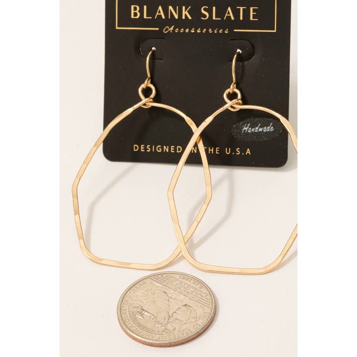 Fame Accessories - Wholesale Dangle Earrings - Handmade Hexagon Cutout Drop Earrings