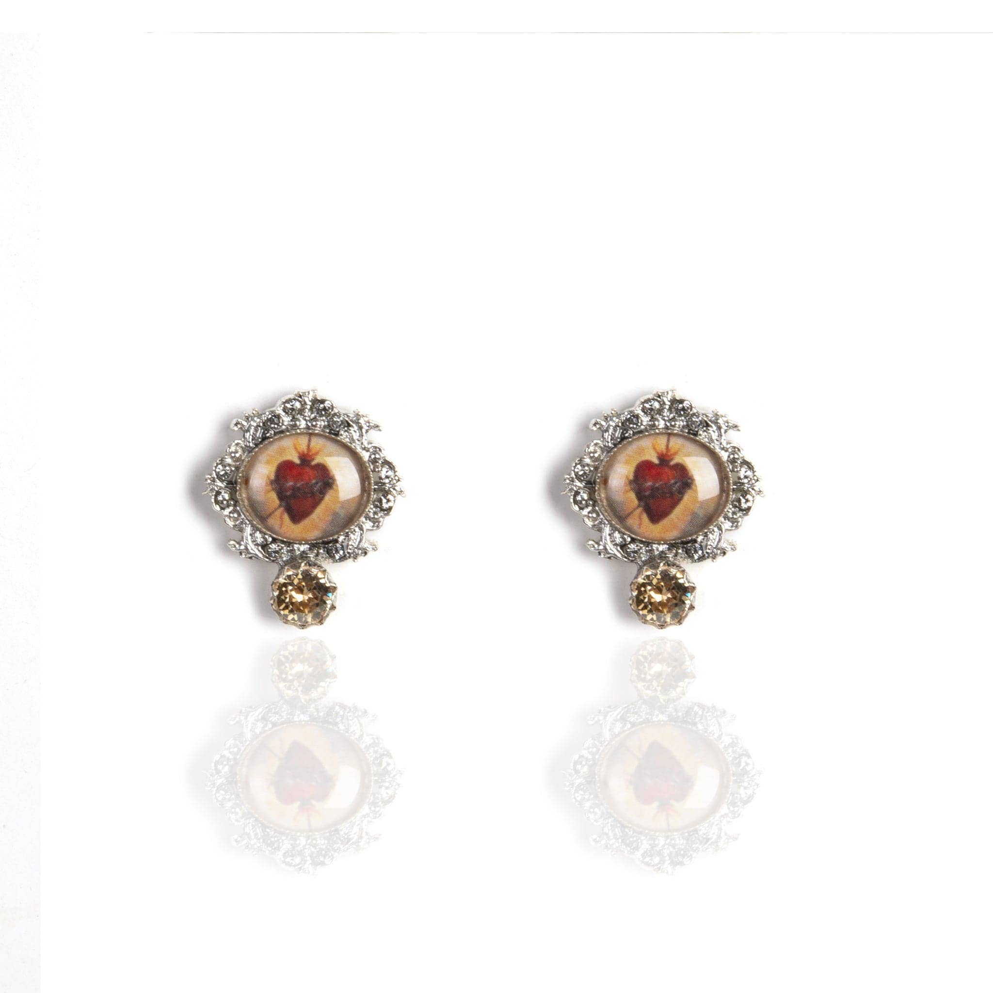 VSA Designs Inc. - Wholesale Stud/Post Earrings - Retablo Small Oval Framed Post Earrings1