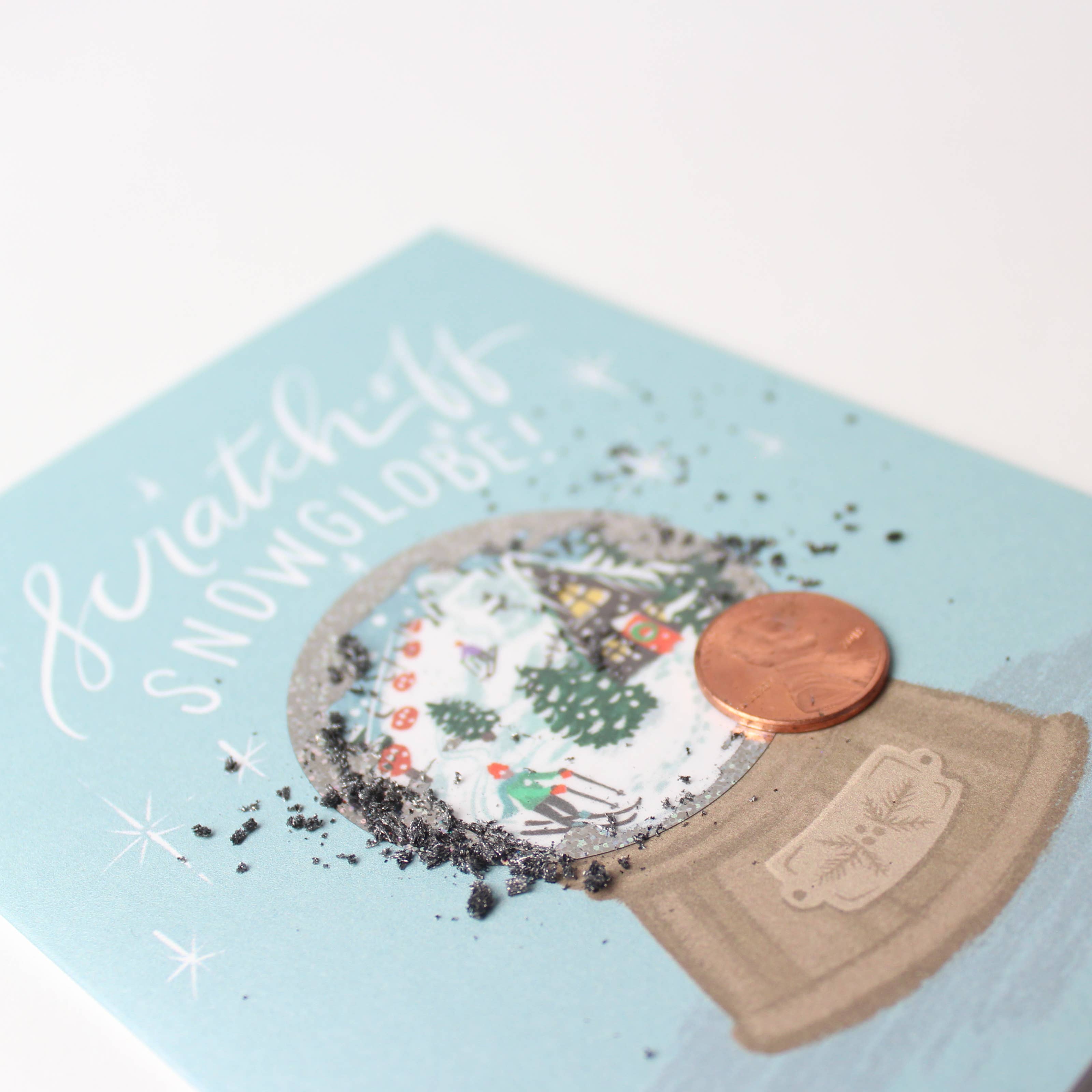 Inklings Paperie – postal de Natal por atacado – Raspadinha - Snow Globe Alpine - Férias6