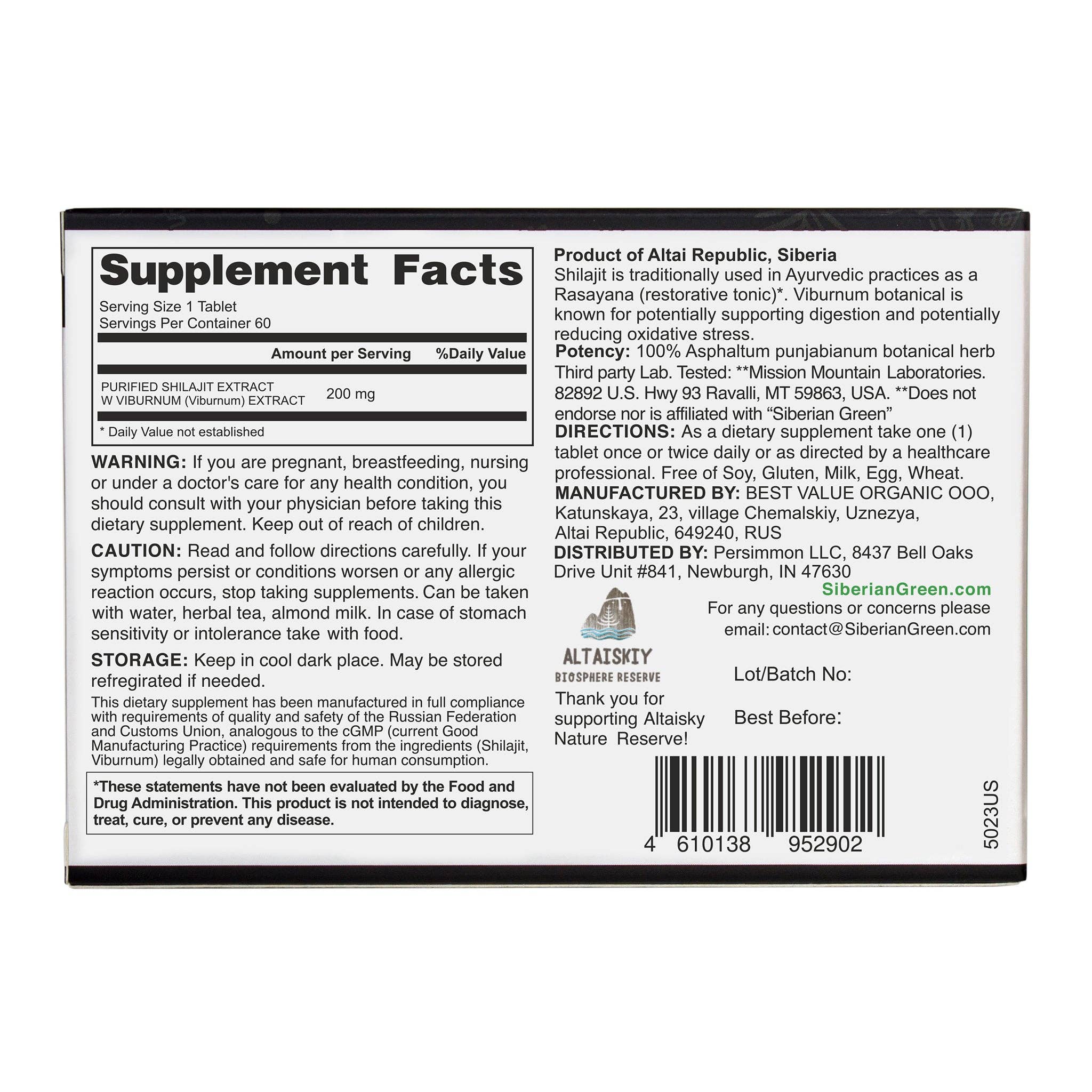 SiberianGreen - Wholesale Oral Supplement/Vitamin - Siberian Green Pure Altai Shilajit Resin w Viburnum Berries Extract – 180 Dry Drops (3-Pack)6