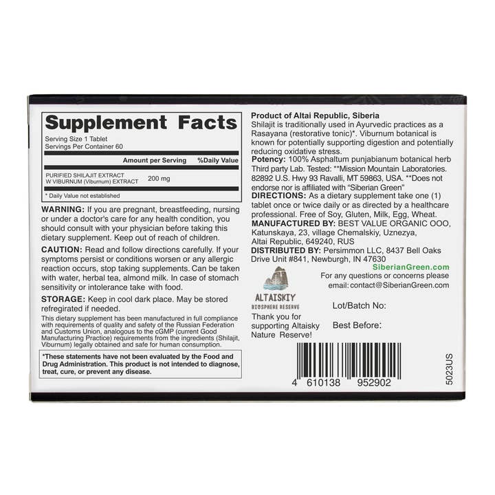 SiberianGreen - Wholesale Oral Supplement/Vitamin - Siberian Green Pure Altai Shilajit Resin w Viburnum Berries Extract – 180 Dry Drops (3-Pack)6