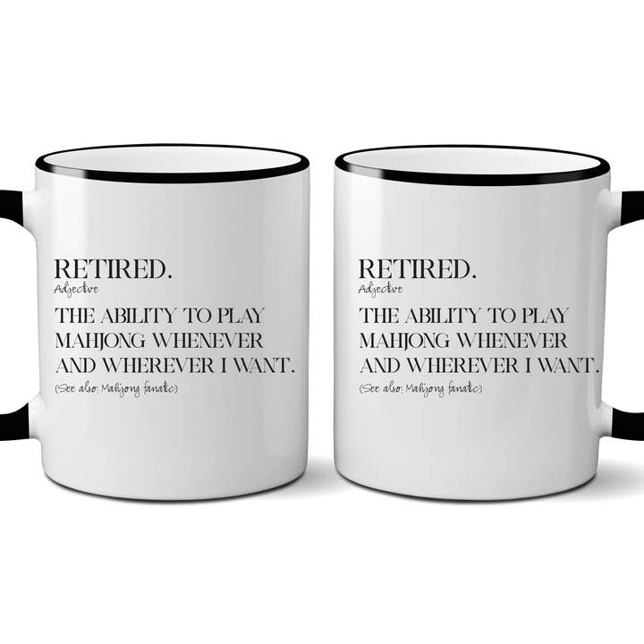 Tasse Mahjong 11 oz. Définition Retraité Quippy pour la vente par The Buffalo Works