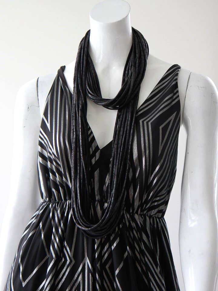 Infinity Scarf Necklace in Cracked Leather Print for wholesale by Necknots