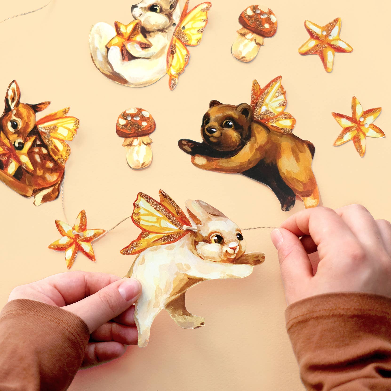 Doro Marcello - Wholesale Bunting/Garland - DIY Paper Garland Kit | Stars & Fairy Animals Nursery Decor1