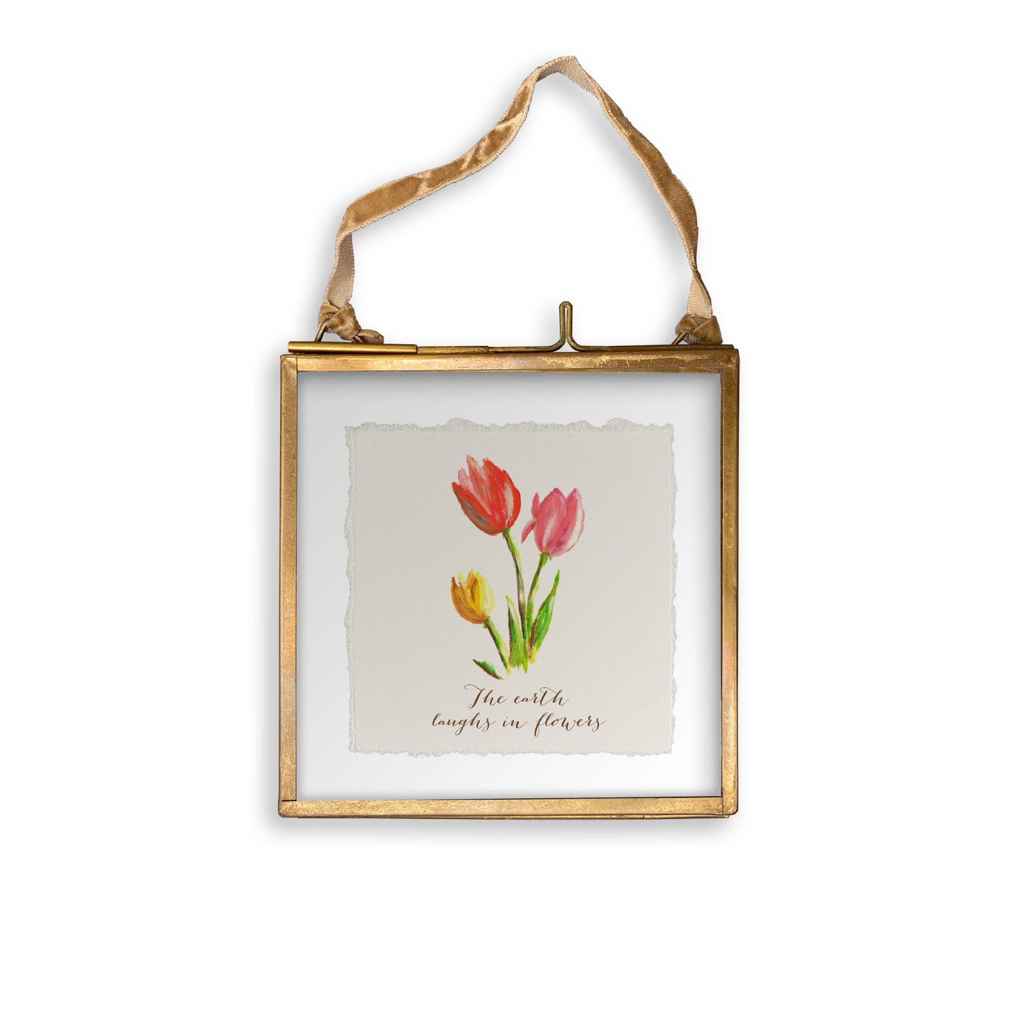 French Graffiti – wholesale Tea towel – Three Tulips with Quote12