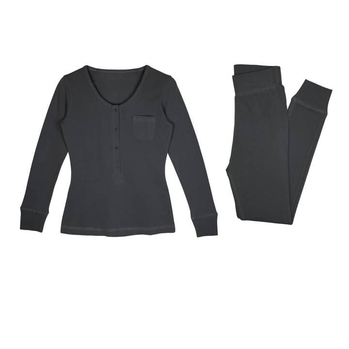 Coal | Women's Organic Thermal Lounge Set for wholesale by L'ovedbaby
