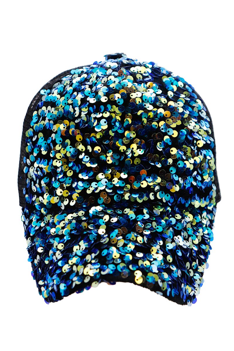 Cap Zone - Venta al por mayor Gorra trucker - Mujer - Gorra de camionero de poliéster adornada con lentejuelas metálicas1