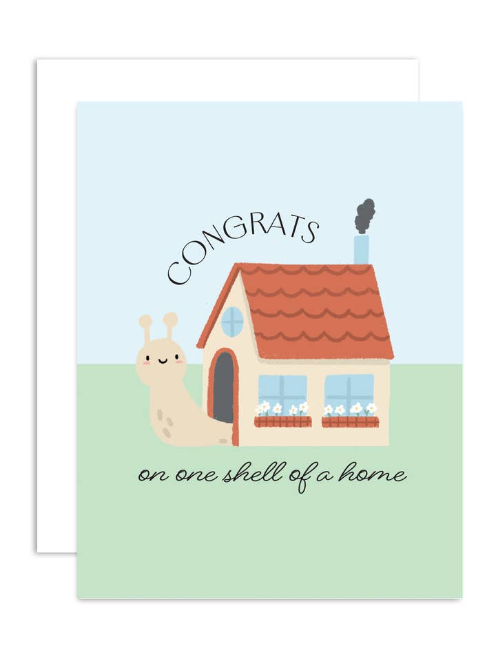 Carte de vœux « One Shell of a Home » pour pendaison de crémaillère pour la vente par peach & paperie