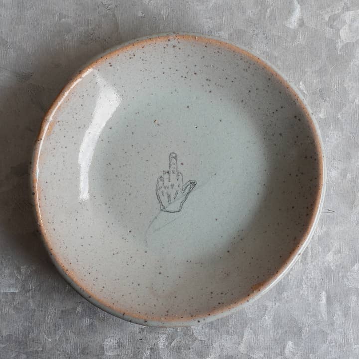 Mini Plate - Middle Finger for wholesale by Mud & Maker