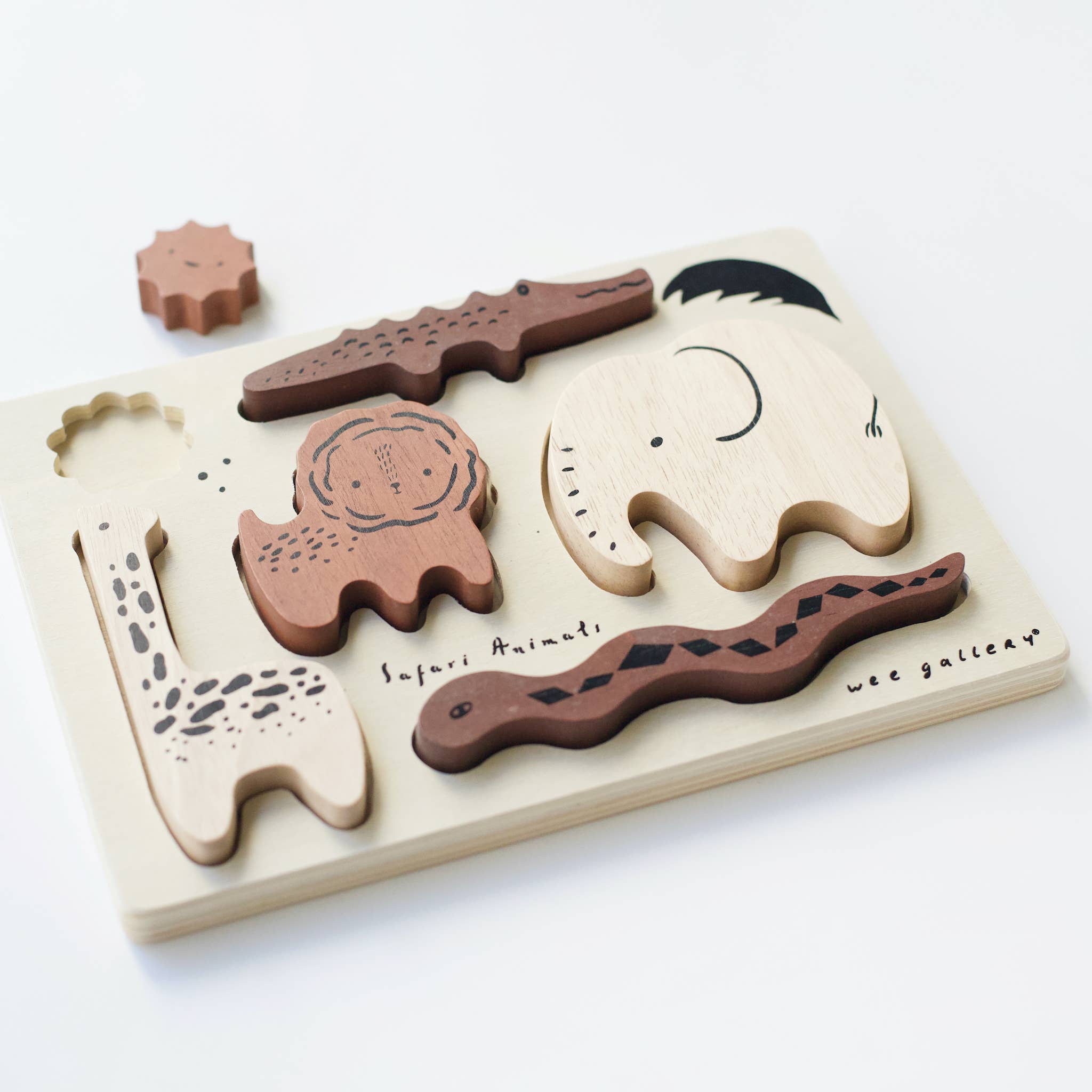 Wee Gallery - Vendita all'ingrosso Puzzle - Bambini - Puzzle in Legno con Animali Safari - 6 Pezzi3