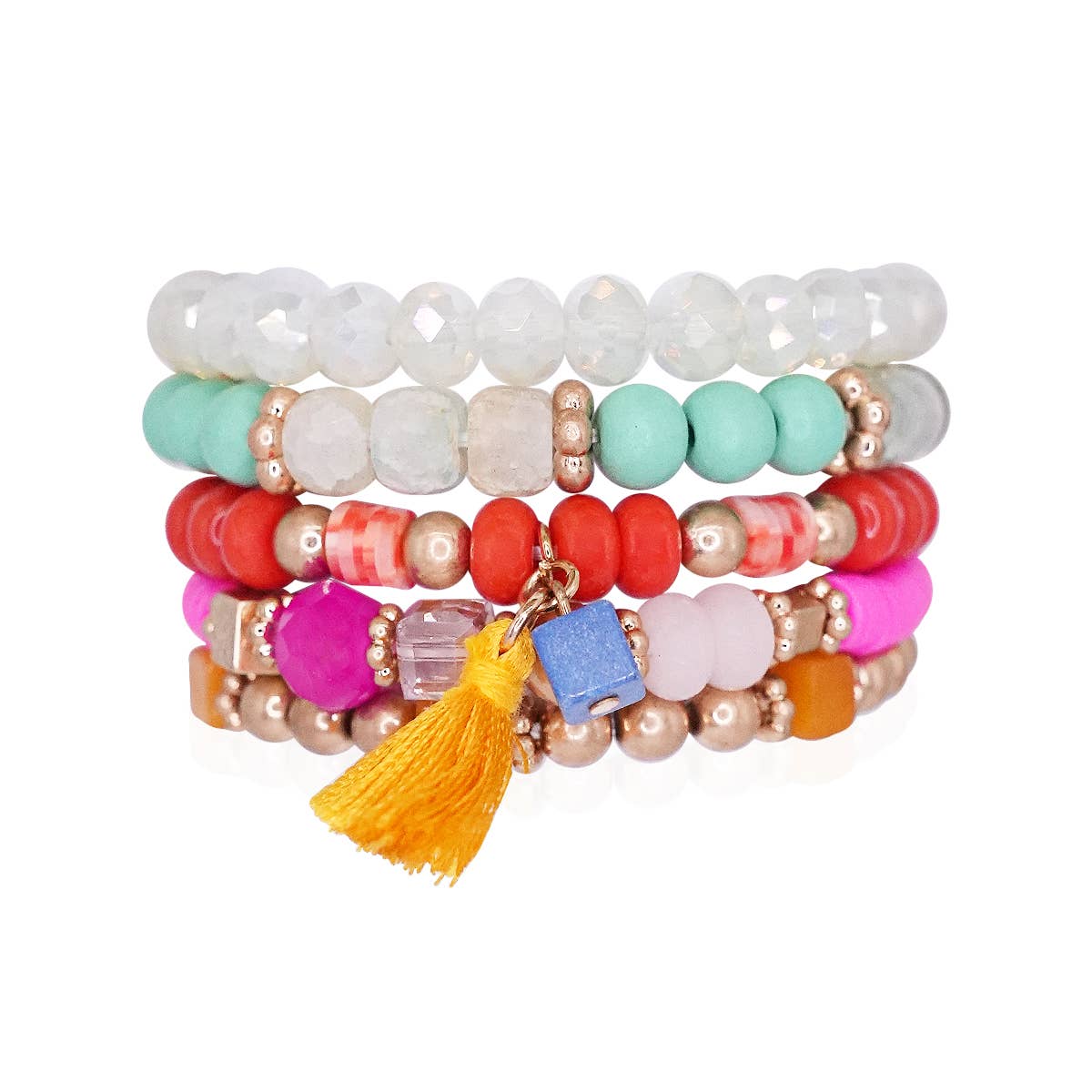 Loven x Mini Momo - Wholesale Beaded Bracelet - Beaded Bracelet Set Stack Stretch Multi Layered Boho Bangles6