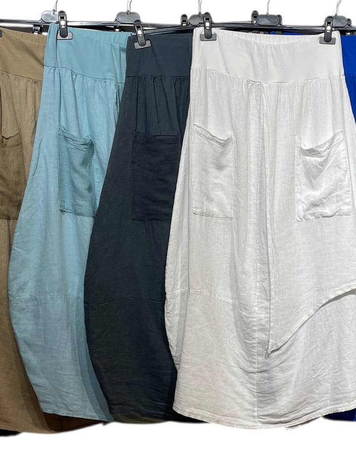 LINEN & COTTON HOUSE - Wholesale Pants - Women's - 5402 LINEN JUMPSUIT WITH POCKETS