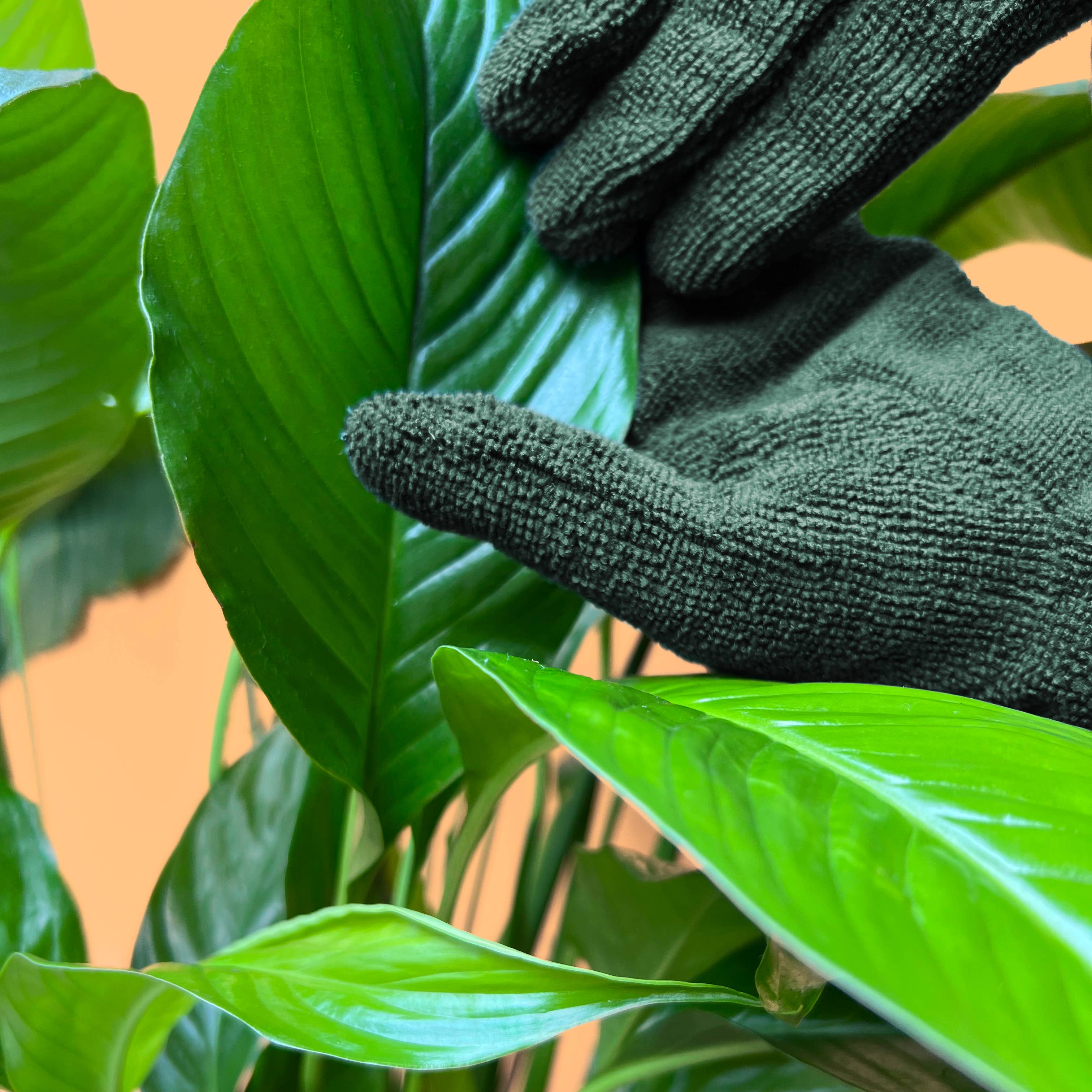 We The Wild Plant Care USA - Wholesale Garden Gloves - Microfiber Leaf Cleaning Gloves - Green7