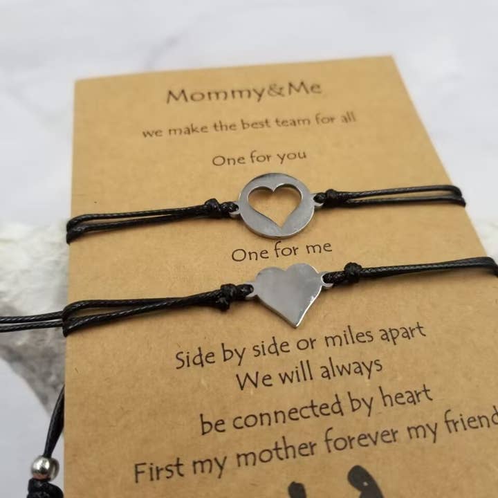 The Pretty Jewellery - Wholesale Jewelry Set - Mother's Day Heart Bracelet - Set Of 2