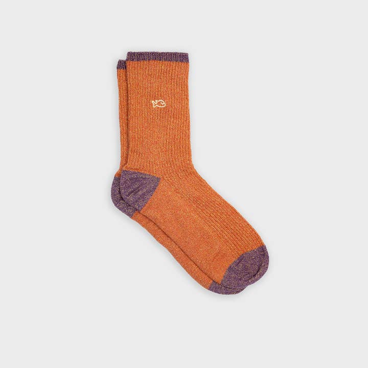 BILLYBELT - Wholesale Socks - Women's - Vintage Glitter Socks - Brick