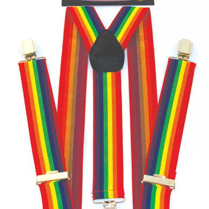 Private Island Party - Wholesale Suspenders - Unisex - Rainbow Suspenders Clip On Elastic Adult