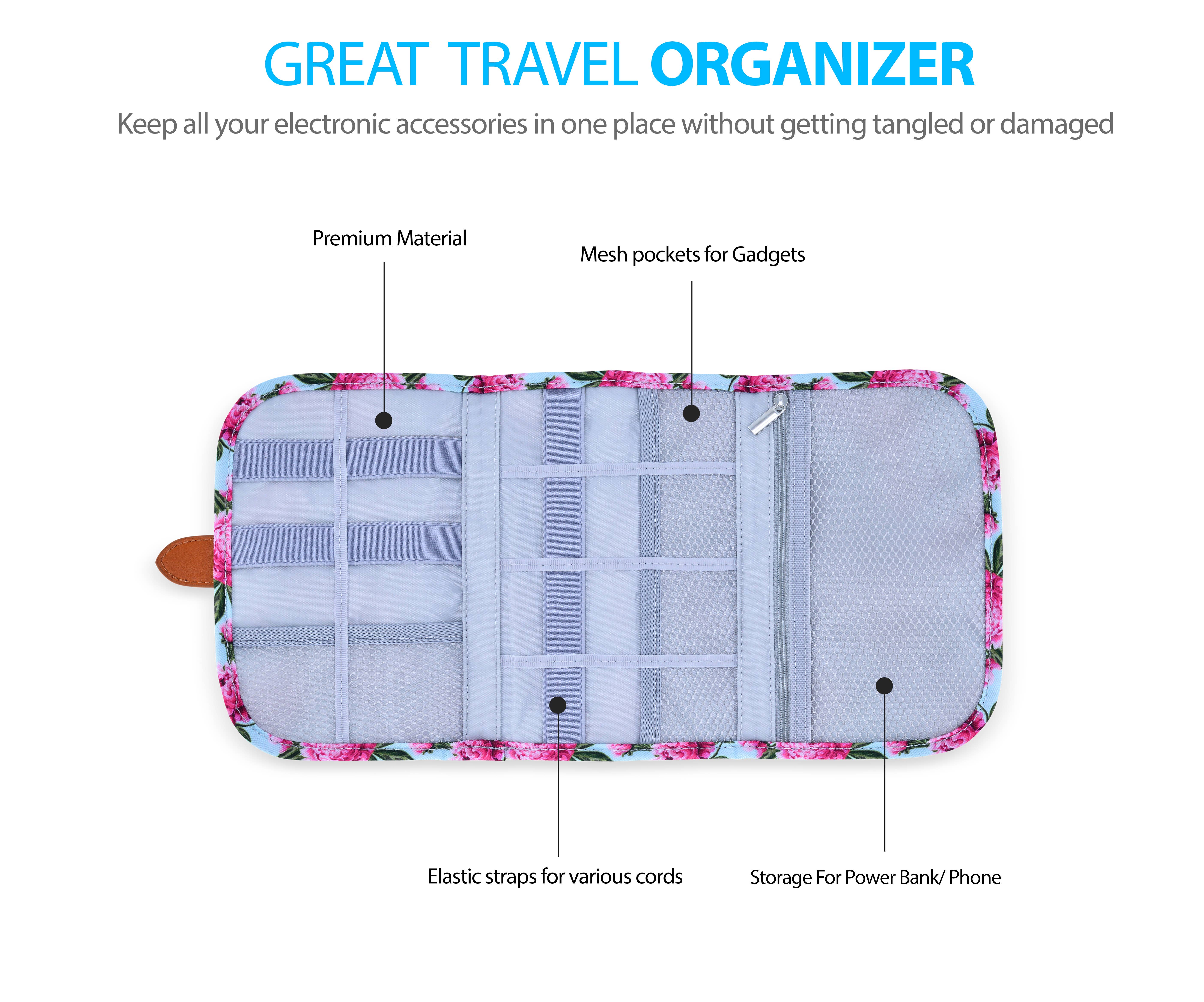 Onyx Outfitters NW - Wholesale Travel Set - Floral Electronics Organizer Travel Bag - Travel Accessories4