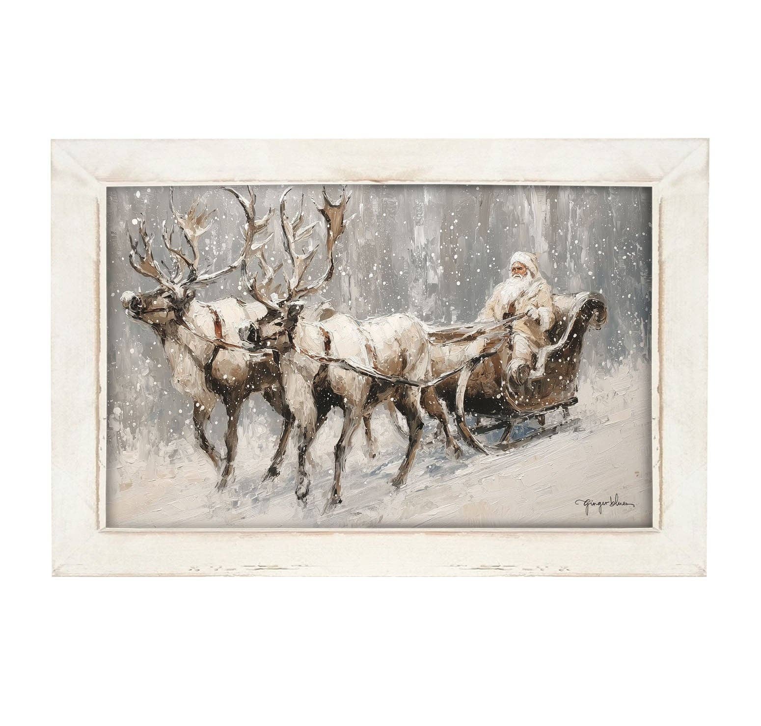 ginger blue - Wholesale Art Print - Sleigh Ride in Forest - Horizontal Frame6