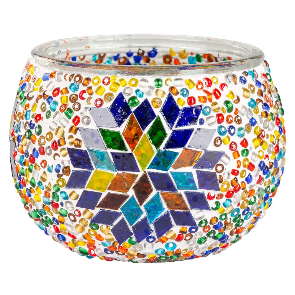 Benjamin International – wholesale Candle holder – ASSORTED MOSAIC GLASS TEA LIGHT/VOTIVE CANDLE BURNERS0