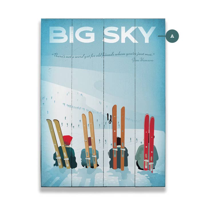 Ski Chairs: Chillin' at Big Sky - Wood & Metal Wall Art for wholesale by Old Wood Signs