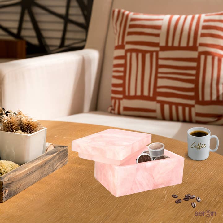 Serein Wellness – wholesale Jewellery box/organiser – Rose Quartz Jewelry Box Pink Crystal Trinket Box5