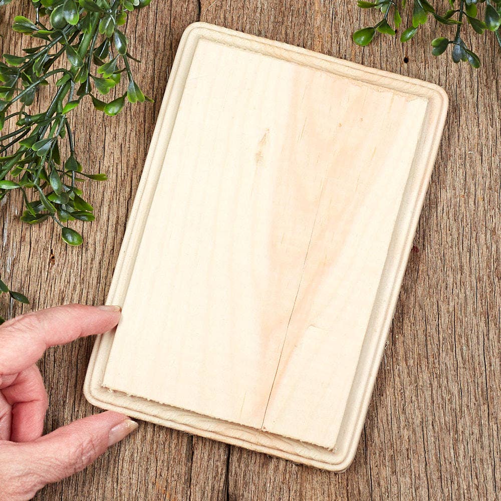 Factory Direct Craft – Engroshandel Vægplakat – Ubehandlet træplade i fyrretræ med skrå kant, 18 x 13 x 1,9 cm2