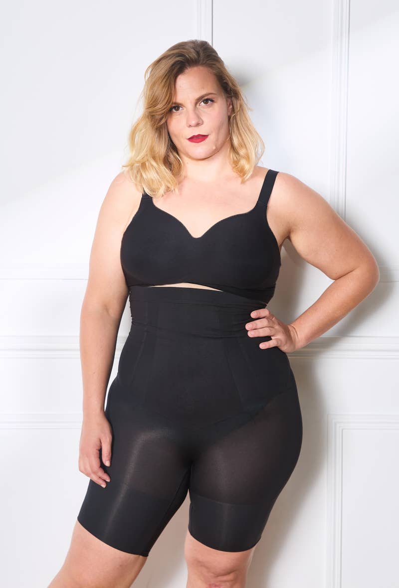 Black Plus Size - High Waist Shaping Shorty for wholesale on Faire