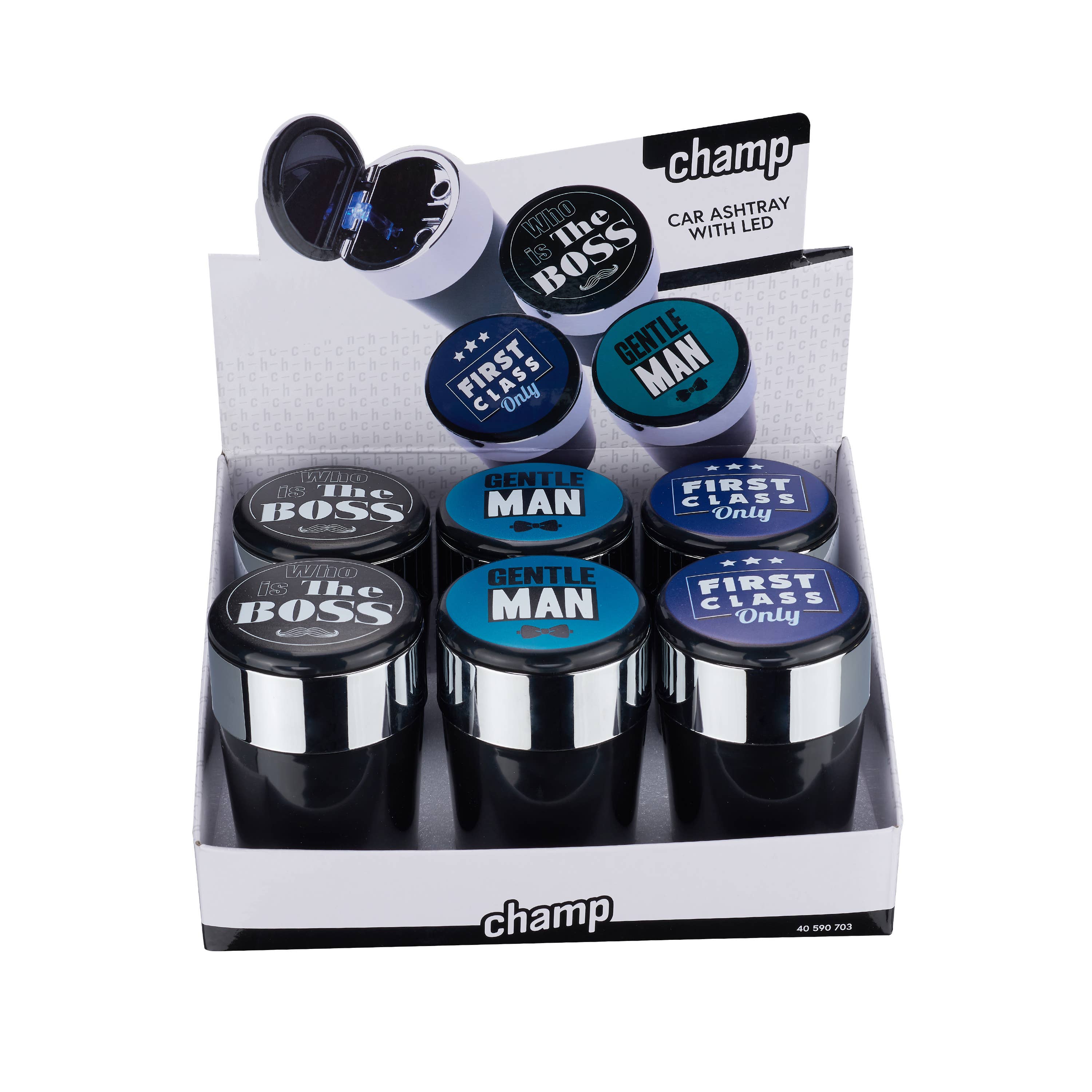 Champ by Polyflame - Wholesale Ashtray - Car ashtray with LED, BIG BOSS10