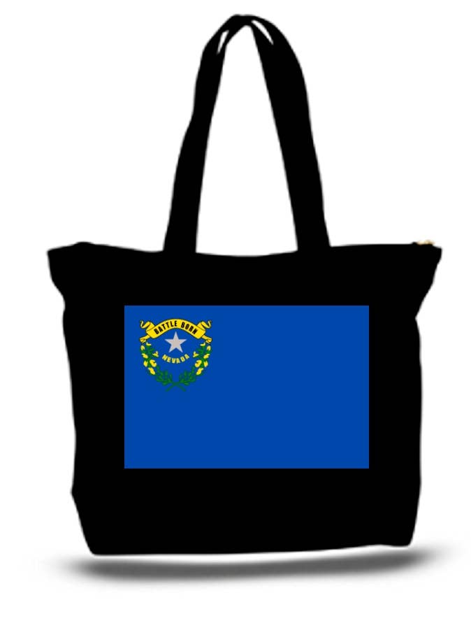 BMS BIZ - Wholesale Tote Bag - Unisex - State Flag Of Nevada Large Tote New Zipper Bag0