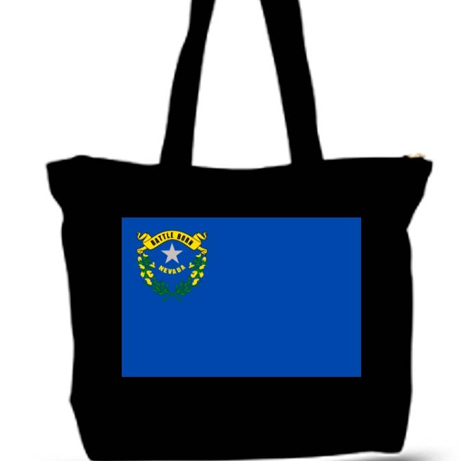 BMS BIZ - Wholesale Tote Bag - Unisex - State Flag Of Nevada Large Tote New Zipper Bag