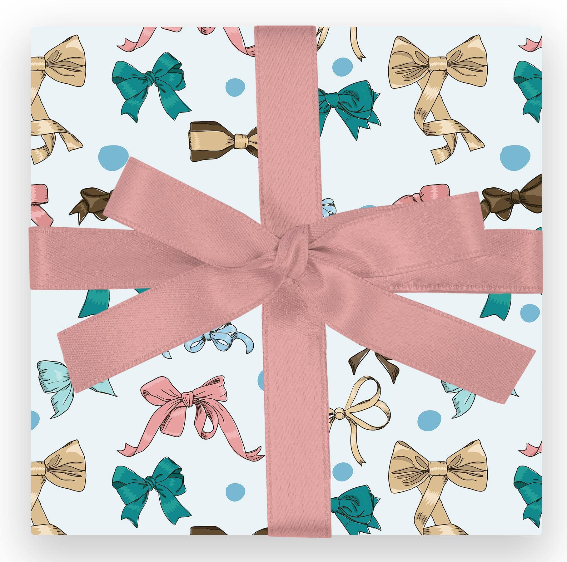 Mod Lounge Paper Company – wholesale Flat wrap – Vintage Bows and Ribbons Gift Wrap Sheets2