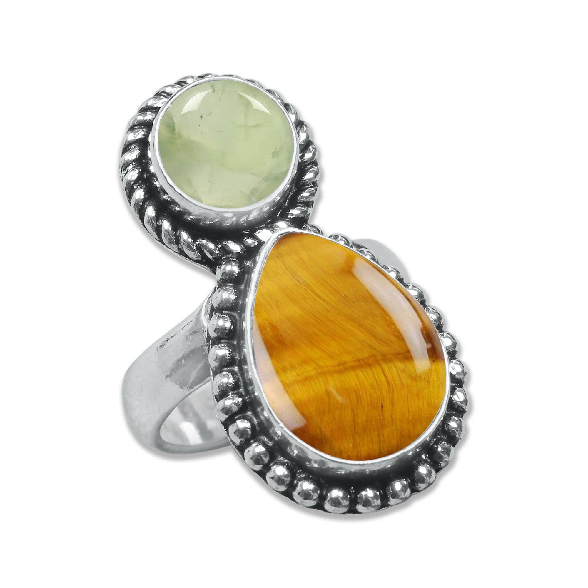 Handmade Jewels - Wholesale Cocktail/gelegenheidsring - Meerstenen Ringen – Handgemaakt, Zilvergeplateerd, Boho Stijl (Vaste Maten US 6–10)9