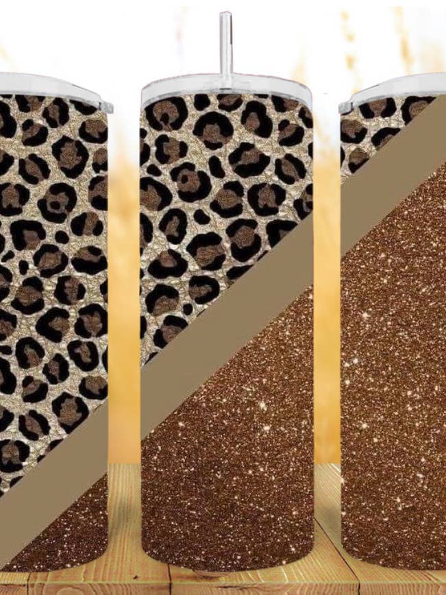 Gobelet à paillettes léopard 20 oz pour la vente par Creative Queen Boutique