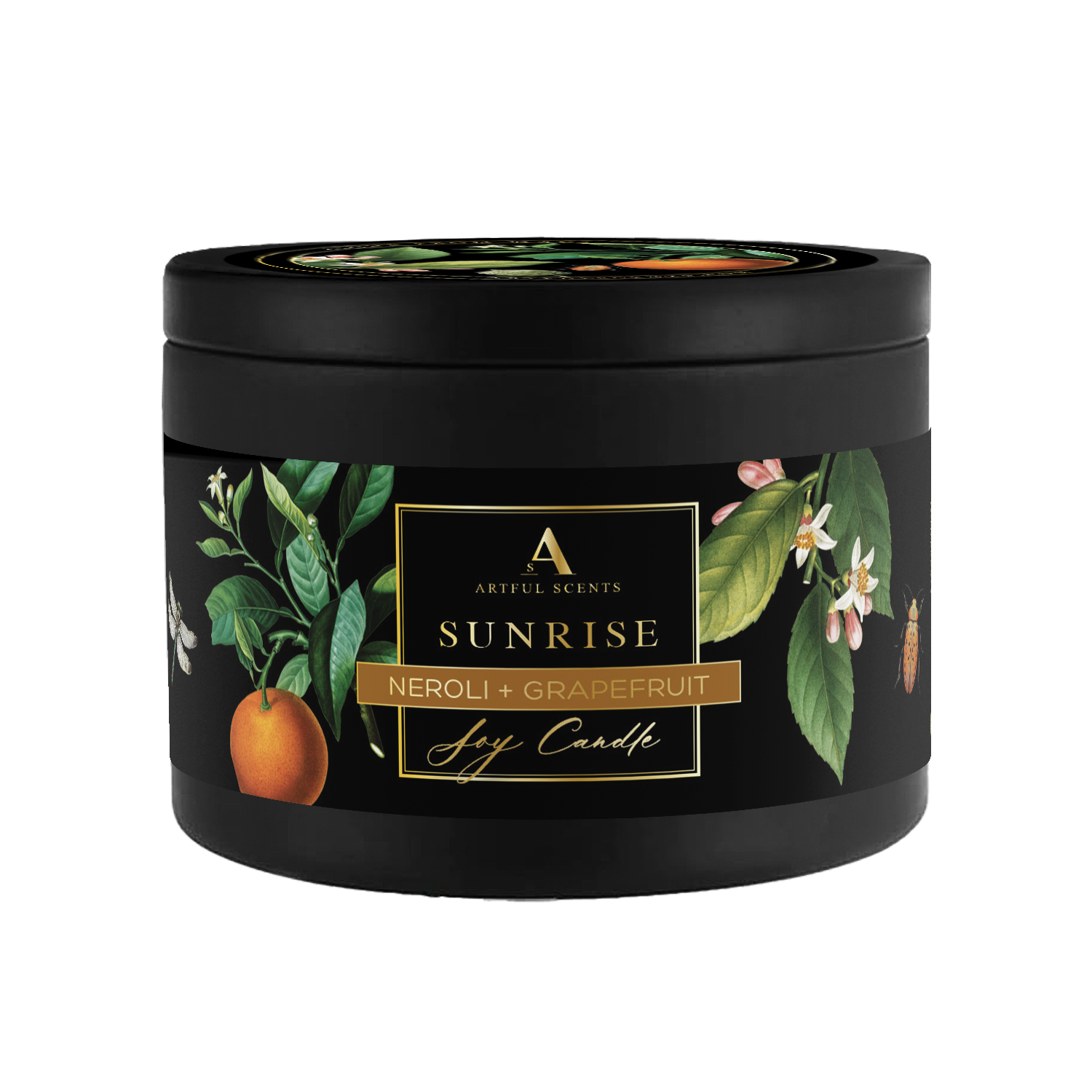 Artful Scents – wholesale Jar/filled candle – Sunrise Candle - Neroli + Grapefruit3