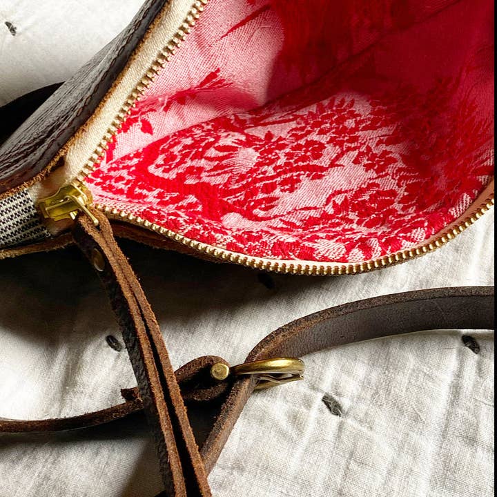 Reclaim Mallorca - Wholesale Belt Bag - Women's - CAMPOS BELT BAG - RED FRENCH TICKING FABRIC