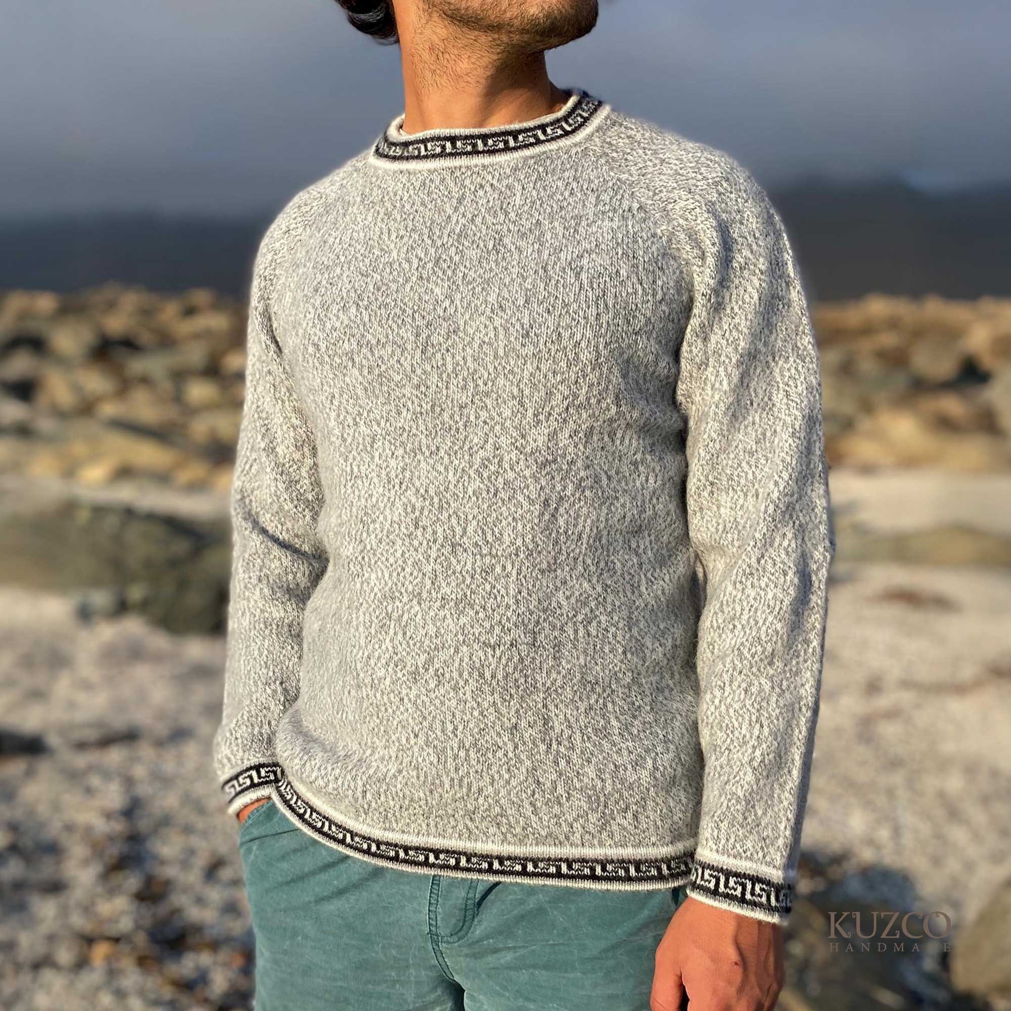 KuzcoHandmade - Wholesale Knit Sweater - Men's - Men's Alpaca Wool Pullover Sweater – Warm and Comfortable0