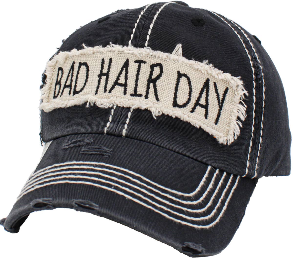 KBETHOS - Vendita all'ingrosso Cappellino da baseball - Donna - Berretto a sfera vintage lavato Bad Hair Day1