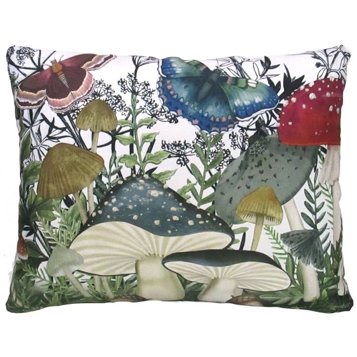 Pillow - Botanical Mushrooms 2 - indoor / outdoor cushion for wholesale by Magnolia Casual