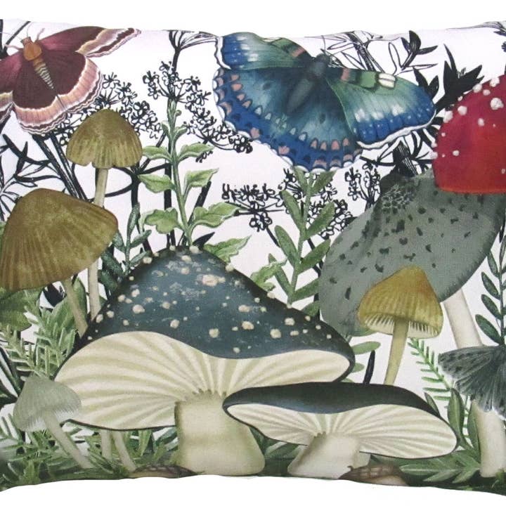 Pillow - Botanical Mushrooms 2 - indoor / outdoor cushion for wholesale by Magnolia Casual
