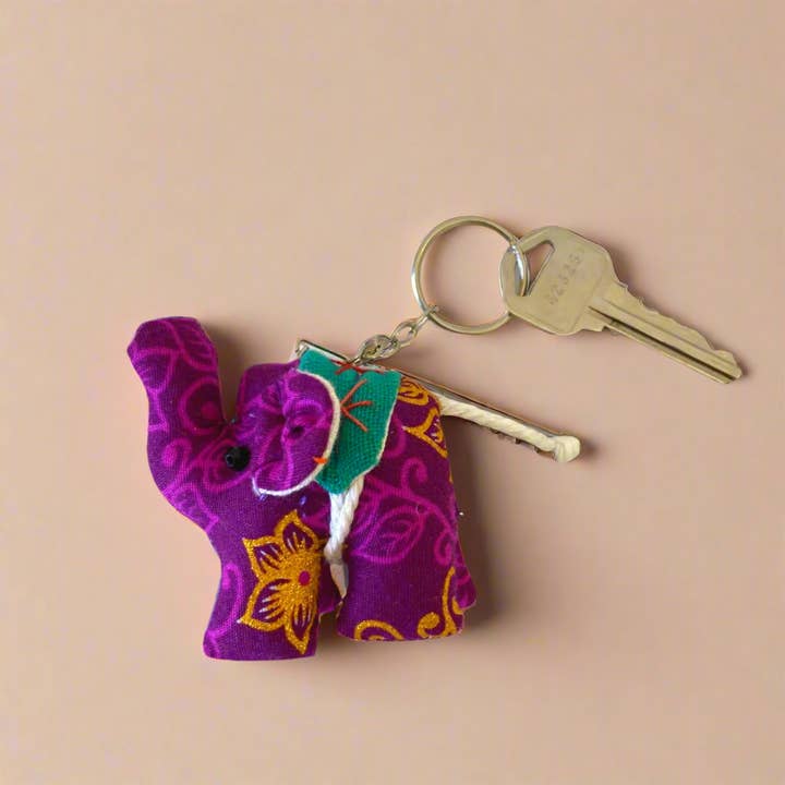 Lumily - Wholesale Keychain - Women's - Elephant Keychain | Handmade with Upcycled Fabric | Thailand0