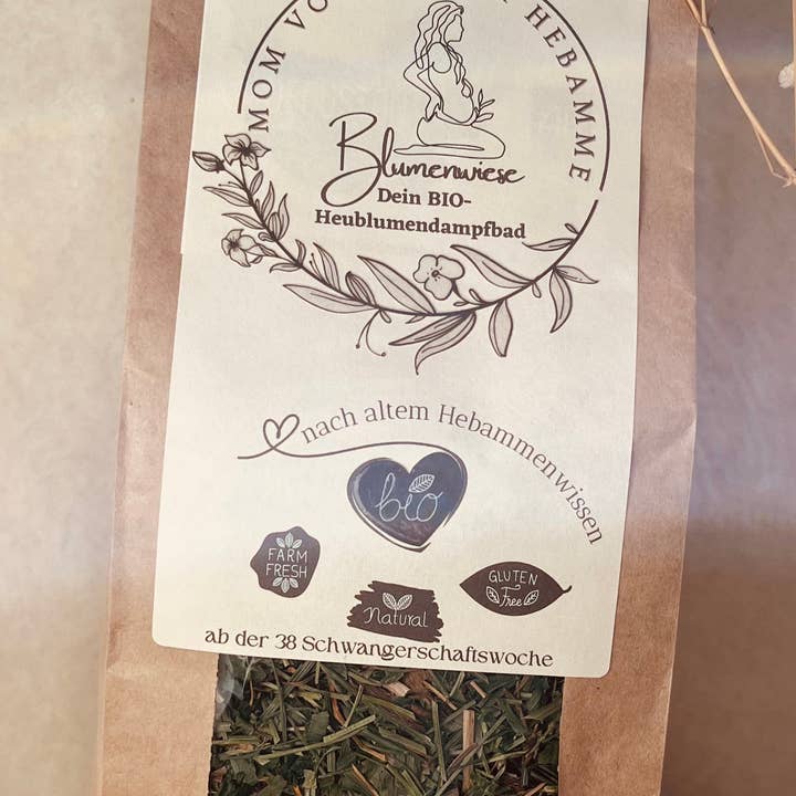 Mom- von deiner Landhebamme - Vendita all'ingrosso Tisana per l'allattamento - Premaman - Flower Meadow - Bagno a vapore con fiori di fieno biologico per preparazione al parto2