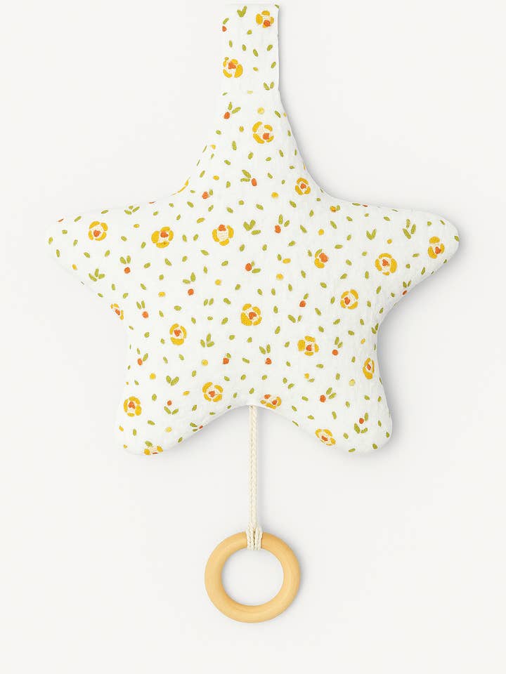 Caixa de música em forma de estrela para bebé, personalizável, em gaze de algodão — flores por atacado de MAZZANNE