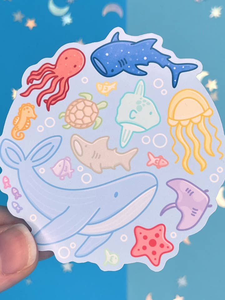 Autocollant Unique Créatures Marines pour la vente par Poppodopolis